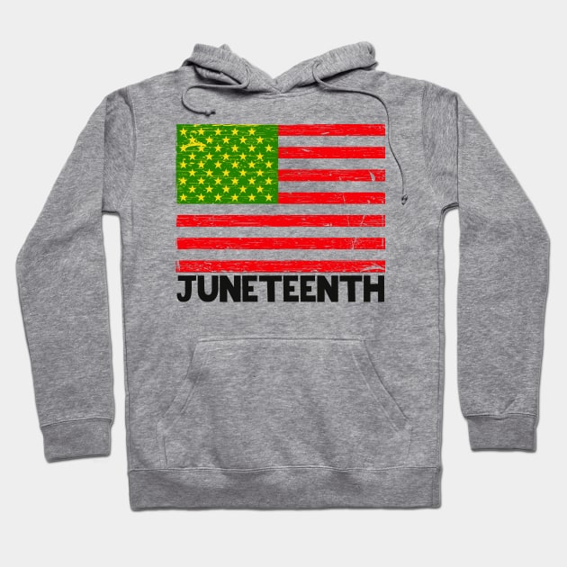 Juneteenth //// Vintage Style Flag #2 Hoodie by DankFutura